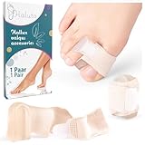 HALUTO 2 Stck Hammerzehen Korrektur Zehenverband - Silikon Gel Korrektur Zehenstrecker mit Zehenbandage - Hammerzehenpolster, Hallux Band, Zehenschiene überlappende Zehen