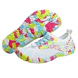 ANQKYO Wasserschuhe Wasserschuhe, Unisex-Schuhe for Fitness im Zimmer, Laufband, Outdoor, Geschwindigkeitsstörungen, Wasser, Strandschuhe, Paare, Schwimmschuhe for Herren(White,43)