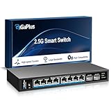 10 Port 2.5Gb Unmanaged Ethernet Switch mit 8* 2.5G Base-T Ports, 2* 10G SFP+ Ports. GiGaPlus 2.5Gbps Netzwerk Switch für 2.5Gbps NAS/PC, WiFi6 Router, Wireless AP. Lüfterloses Design, Plug and Play