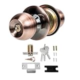 Gadpiparty Zimmer Türschloss Kugelschloss aus Edelstahl 60mm Kugelförmiger Türknauf mit Schlüssel Rostfrei für Bad Schlafzimmer und Arbeitszimmer