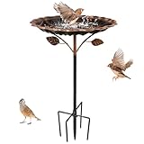 Metall Vogeltränke Stehend Groß Für Garten 5 Zackiger Sockel, 85cm Vogeltränke Winterfest, Vogelbad Garten Stehend Für Wildvögel Vogeltränke Frostsicher Garten Vogeltränke Wassertränke Für Vögel