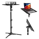 LEORFI Beamer Ständer, Projektor Halterung, Laptop Ständer, Projektorständer, Multifunktionaler Bodenständer, Projektor Kamera mit Verstellbarer Höhe für Outdoor-Filme, Computer