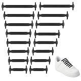 Vandomrise Elastische Silikon Schnürsenkel, Kinder & Erwachsene No Tie Shoelaces, Schnürsenkel ohne Binden Wasserdichte Flaches Elastikband für Sneaker Stiefel Brettschuhe und Freizeitschuhe, Schwarz