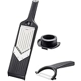 Küchenhelfer Set: GEFU Gemüsehobel VIOLI 2.0 & GEFU Keramikschäler CERAMO - V-Hobel mit Julienne-Schneider für perfekte Obst- & Gemüsescheiben