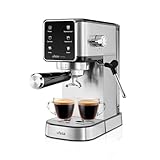 Ufesa Arona Espressomaschine 1350W mit Farbigem Touchpanel, 20 Bar, Espresso-Cool-Funktion, Verstellbare Dampfdüse, 1L Wassertank, Metall-Siebträger, Kompaktes Design, Kalter Kaffee