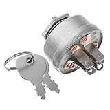 ULTECHNOVO Rasenmäher -Startschalter Zündstarter für Mäher Motor starten Knopf Push-Start-Zündungs-Kit Austausch der Zündung mit Schlüssel Rasenmäherzündungsteile Zinklegierung Silber