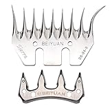 Schafschermaschine Schermesser Edelstahl Ziege Schere, elektrische Wollschere, Schaf Ziegen Tierziegenschere (Bent 9 Zähne)