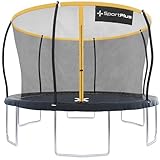 SportPlus Trampolin Outdoor 305cm & 366cm, Kindertrampolin mit Randabdeckung, Außenstangen & Innennetz, stabile Rahmenkonstruktion, Gartentrampolin, auch für Erwachsene bis 120/150kg - GS zertifiziert