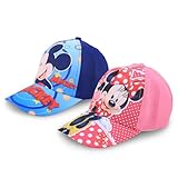 Luchild Minnie und Mickey Baseball Kappe,2 Stück Baseball Kappe,Minnie Kappe Baby Geschenk für Mädchen,Verstellbarer Baumwolle Sonnenhut Minnie Kindermütze Cap für Jungen Mädchen Teenager