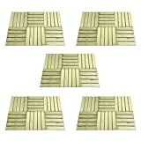 Homgoday Holzfliesen Set für Garten Terrasse Pool | 30x50x3,2 cm | grün-impr?gniertes Kiefernholz | wetterfest und verrottungsbest?ndig Model276433