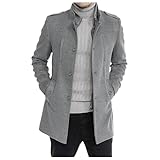 Freizeit Winter Mantel Herren Casual Stehkragen Trenchcoat Slim Fit Business Wolle Mantel Herrenmantel Kurzmantel