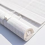 Raffrollos aus natürlichem Bambus, für Fenster und Pavillon, Terrasse, einfache Decken- oder Wandmontage, verstellbare Größe (90 x 240 cm)