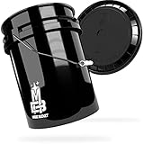 MAGIC BUCKET | Wascheimer Set für Auto Handwäsche Schwarz mit passendem Eimer Deckel | 5 US GALLONEN ca. 20 Liter | kompatibel mit Grit Guard, Detail Guardz Dirt Lock, Chemical Guys Dirt Trap