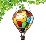 Solar-Heißluftballon | Flackerndes Flammenlicht für Wege | Heißluftballon zum Aufhängen für Weihnachten Geburtstag Halloween Garten Terrasse Außen