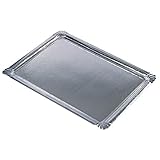 PAPSTAR 11331 10 Servierplatten PE-beschichtet eckig, 34 x 45.5 cm, Silber