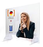 MyMAXXI | Selbststehender Spuckschutz Aufsteller aus 5mm Acrylglas standfest glasklar 130x90 cm Hygieneschutz | acrylic spit protection | Acryl Trennwand | Niesschutz Hustenschutz | Hygieneschutzwand