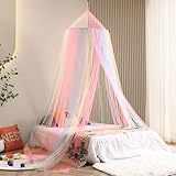 UZSUZZ Moskitonetz Bett Prinzessin Regenbogen Betthimmel Egenbogen Baldachin für Doppelbett Einzelbett Baldachin Kinderzimmer Prinzessin Regenbogen Betthimmel für Reisen und zu Hause Indoor Outdoor