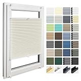 Home-Vision Premium Plissee & Wabenplissee nach Maß, ohne Bohren mit Klemmträger, Blickdicht für Fenster & Tür Sonnenschutzrollo in verschiedenen Breiten, Höhen Farbe des Textile und Profilfarben
