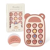 Moonkie Beißring Baby, Silikon Spielzeug Handy, ab 3 Monate+, Kinder Telefon zum Pop It Spielzeug, BPA-frei, Beißspielzeug Baby für Jungen & Mädchen, Geschenk für Kleinkind (Blush)