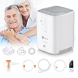 RINRI Sauerstoffkonzentrator für Heim, Sauerstoffmaschine 93% (±3%), Keine Notwendigkeit, Wasser hinzuzufügen, 1-7 L/min Einstellbarer Durchfluss, Intelligent mit Fernbedienung, für Büro