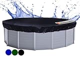 QUICK STAR Poolabdeckung Rund für 500-550 cm Pools | Planenmaß Ø 610 cm | Schwarz | Sommer & Winter Poolplane | Solar Abdeckplane 200g/m² PE Zweifach Beschichtete Abdeckung | Solarplane UV-Resistent