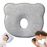 Xiyocadt Babykissen Kopfkissen Neugeborene Memory Foam Reisekissen Kinder Kissen Babykissen Gegen Plattkopf Mini Kissen für Baby Kleinkinder Nacken Lenden und Kniestütze (Grau)