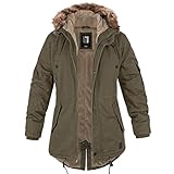 bw-online-shop Ladies Fishtail Winterparka mit Futter oliv - M