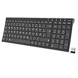 iClever Tastatur Kabellos, 2.4G Kabellose Tastatur Aluminium Slim Wireless Keyboard, Deutsches QWERTZ Layout, für Computer/Desktop/PC/Laptop/Oberfläsche/Smart TV und Windows 10/8/7/Vista/XP