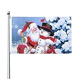 Weihnachtsmann-Flagge mit Schneemann-Flagge, lustiges Outdoor-Banner, Urlaub, Garten, Willkommensbanner, Haus, Garten, Hof, Rasen, Dekoration, Flaggen, Innen- und Außenbereich, doppelseitiger Druck