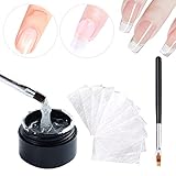 Led UV Fiberglas Gel 3PCS Fiberglas Gel mit Silk Fiberglas Nagel Pinsel Fiberglas Nagelreparatur Nagelverlängerung