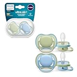 Philips AVENT ultra air Schnuller – Leichte, atmungsaktive Schnuller für Babys im Alter von 0–6 Monaten, BPA-frei mit Transportbehälter als Sterilisator, 2er-Pack, Modell SCF085/21