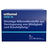 Orthomol Vital m für Männer - bei Müdigkeit - mit B-Vitaminen, Omega-3-Fettsäuren und Magnesium - Trinkampullen/Kapseln à 30 x Tagesportionen - Orangen-Geschmack