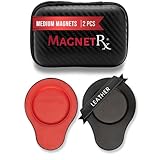 MagnetRX® Biomagnetisches Magnet-Set – Neodym-Therapiemagnete für Biomagnetismus – Dr. Goiz Bio-Magnet Paar – Lederbeschichtete Magnete für Magnettherapie (Mittel | 2 Stück)