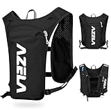 HOTUT Laufweste,Bergsteiger Trinkweste,Leichte & Atmungsaktive und Anpassbare, Reflektierender Trinkrucksack,Laufrucksack Herren Damen für Läufe, Jogging, Radfahren, Marathons,Schwarz