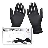 Ritter Premium Nitrilhandschuhe schwarz 100 Stück - Einweghandschuhe latexfrei - Einmalhandschuhe nitril puderfrei - Black Nitrile Gloves - Größe XL
