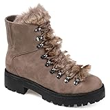 Journee Collection Damen Comfort Foam™ Trail Boot, Taupe, 37.5 EU