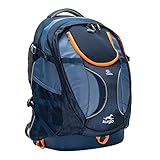Kurgo G-Train Hunderucksack, Mit integriertem Haustierfach, Wasserfester Boden, Für Haustiere bis zu 11 kg, Navy Blau, 33 x 53,34 x 25,4 cm