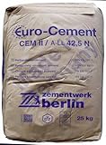 25Kg Zement CEMII/B-S 42,5 N zum Betonieren Mauern Putzen und Herstellung von Mörtel und Beton