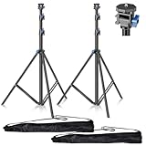 EMART Lichtstativ 200cm, Leichte Stativständer mit 1/4 Schwenkkopf, 180 Grad Schwenkbares Lampenstativ für Ringlichter, Kameras und Anderes Equipment(Schwarz, 2 Stück)