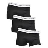 Calvin Klein Herren Boxershorts, Hüft-Shorts, hochwertige Baumwoll-Unterhosen für Männer, mit Stretch-Anteil, elastischer Bund, 3er Pack, Schwarz (Black 001), XL