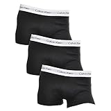 Calvin Klein Herren Boxershorts, Hüft-Shorts, hochwertige Baumwoll-Unterhosen für Männer, mit Stretch-Anteil, elastischer Bund, 3er Pack, Schwarz (Black 001), M