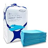 MaiMed Sorb F+ Bettunterlage wasserdicht 60x90 cm - Saugstarke Inkontinenzunterlage Einweg Inkontinenz Bettunterlage Krankenunterlagen - Geruchsbindend, wasserdicht, rutschfest - 50 Stück (2x25) Blau