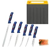 EIKASO Solingen Germany Fischmesser-Set 6-Teilig - Filiermesser Lachsmesser aus Molybdänstahl 1.4116, Messerset hergestellt in Solingen Germany für Profi und Privat - Fischmesser für Fischliebhaber