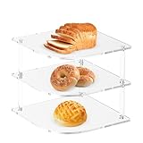 Tellerregale für die Küche – Tellerorganizer | Klares Acryl-Eckregal für Theke | 3-stöckiges Eckregal für Nachttisch, Badezimmer, Tisch, Gefrierschrank, Kommode, Bar, Schrank, Theke