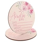 Gogogmee 2 Stück Namensschilder Zur Geburt aus Holz Personalisierte Geburtsanzeige Fürs Kinderzimmer mit Handschriftlicher Dokumentation Von Größe und Gewicht