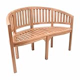 Divero Bananenbank Varadero geschwungen aus Teakholz, behandelt – Farbe: Braun