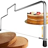 4smile Tortenschneider - Edelstahl Tortenbodenschneider 32 cm, Tortensäge-Draht höhenverstellbar - Einfach anwendbarer Kuchenschneider für gleichmäßige Tortenschichten