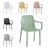 VORTIVO Gartenstuhl stapelbar - Hochwertige Outdoor-Stühle in Grün, wetterfest, UV-beständig, bis 200 kg – für Balkon, Terrasse & Esszimmer