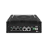 HUNSN Firewall Appliance, Mini PC, pFsense, Mikrotik, OPNsense, VPN, Router PC, I3 N305, RJ63, 2 x 2.5Gbe LAN, 2 x SFP+, 2 x HDMI, TF, Type-C, Phoenix Terminal, 0 RAM, 0 Storage, Barebone No System