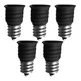 jojofuny 5 Stück Pack LED Lampenfassungsadapter E12 E14 Sockelkonverter aus Polycarbonat Stromsparender Lampensockel für Zuhause und Büro Schraubfassung Kompatibel mit LED Leuchten